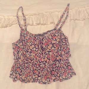 Floral crop top tank